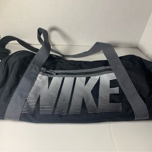 Black and white Nike duffel bag